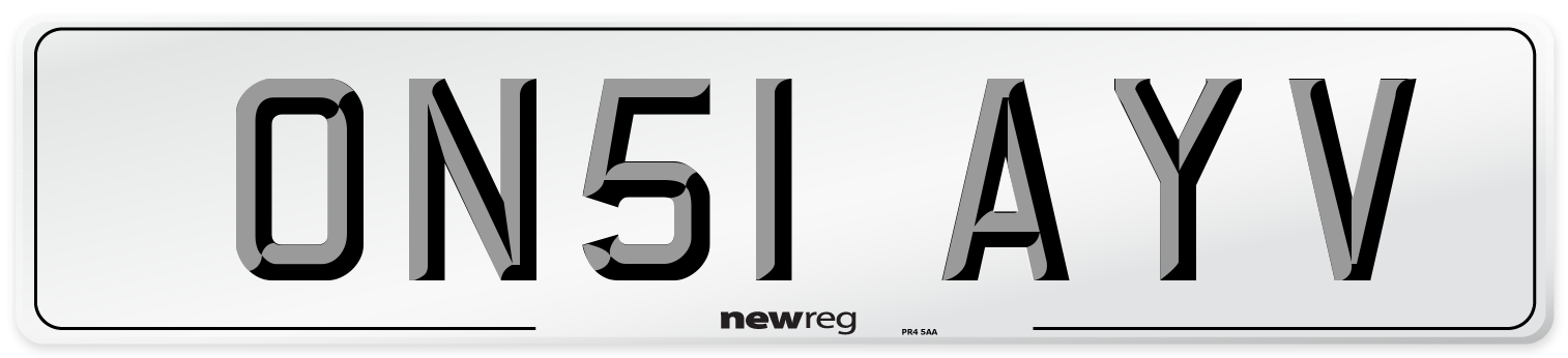ON51 AYV Number Plate from New Reg